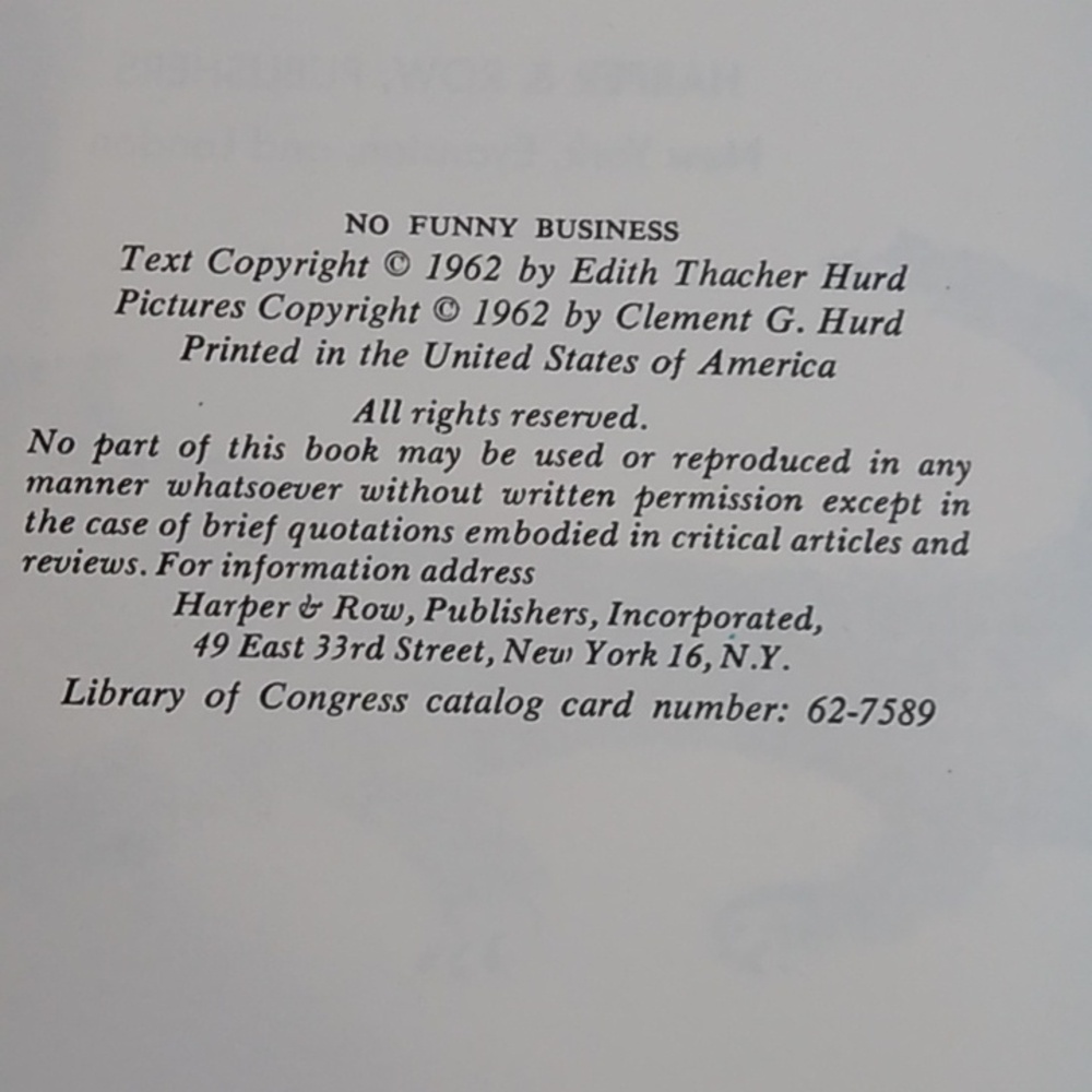 No Funny Business I Can Read Vintage Children's Picture Book Hurd - Picture 5 of 6